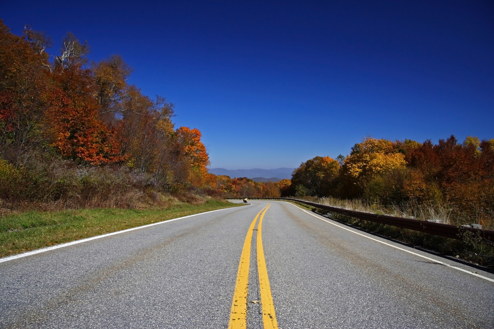 Highway into Smoky Mountain National Park near Smoky Mountain Meadows RV Park in Bryson City NC